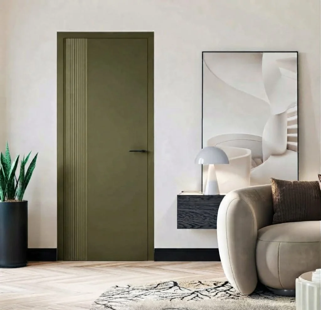 Porta interna verde su misura